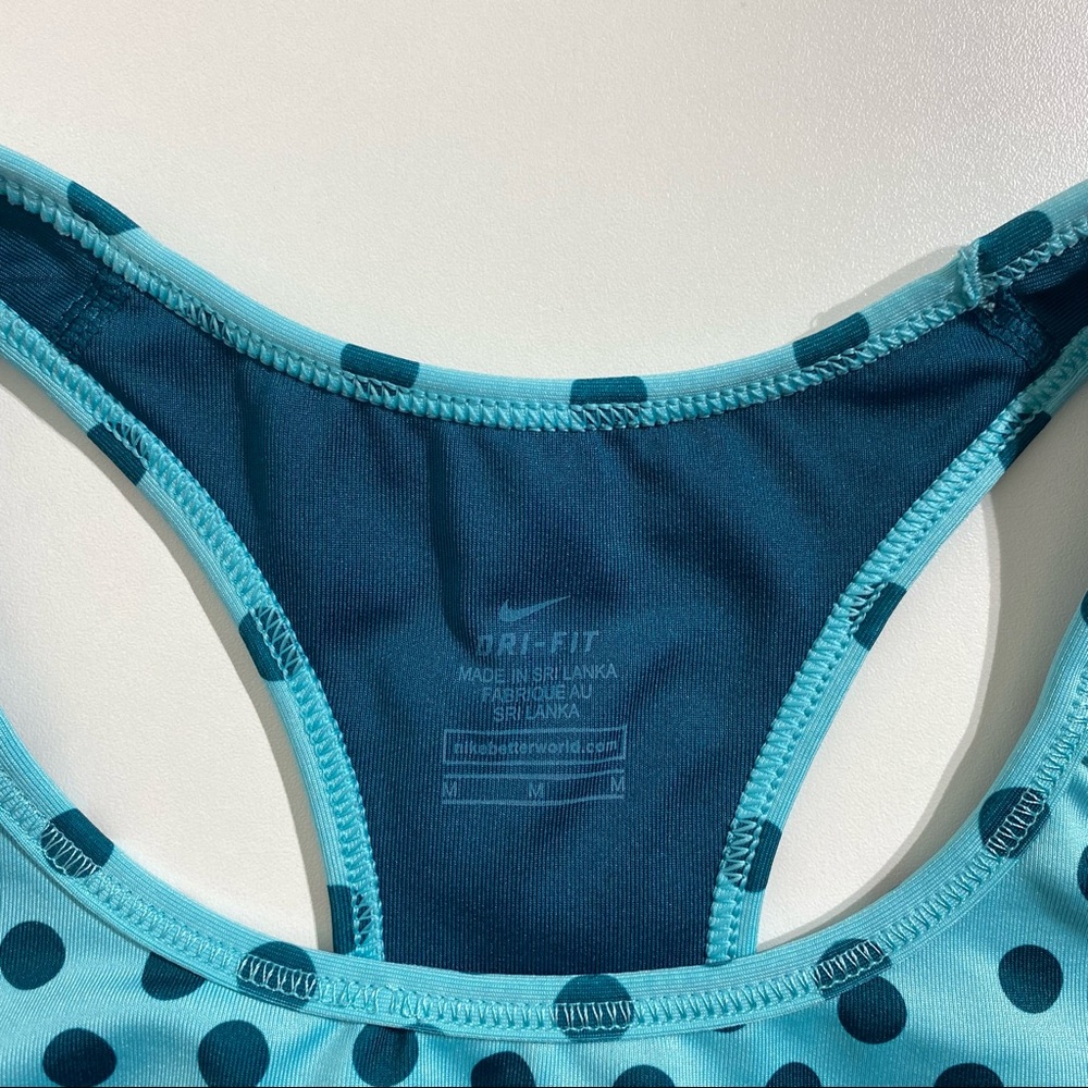 Nike Dri-Fit Sports Bra light blue with dots Size M - Picture 3 of 5